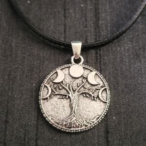 Moon phase tree of life necklace